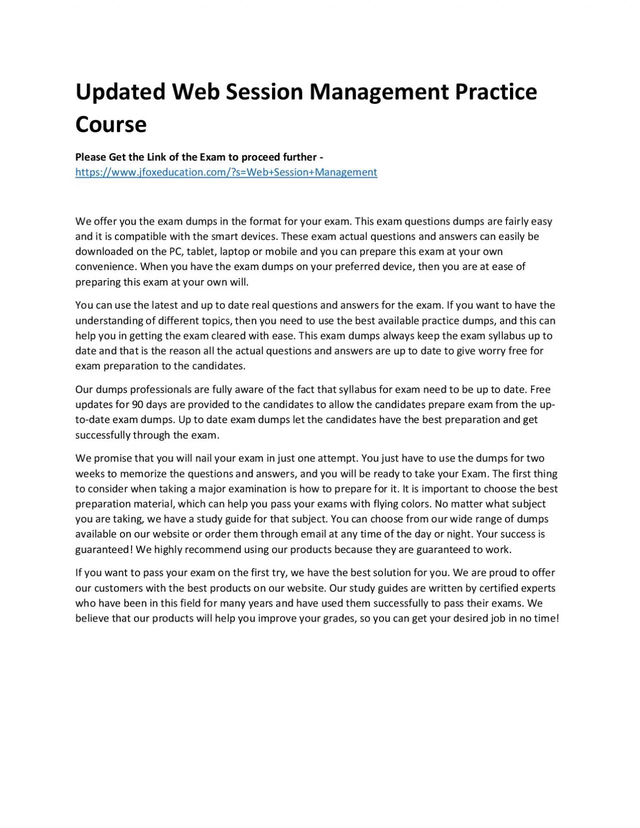 PDF-Updated Web Session Management Practice Course