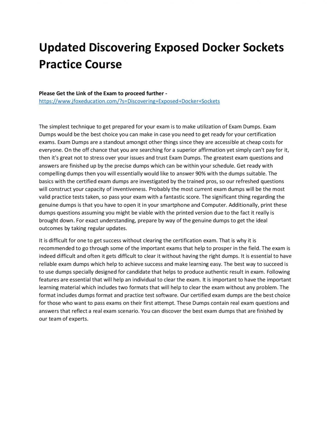 PDF-Updated Discovering Exposed Docker Sockets Practice Course