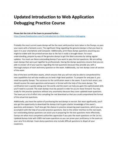 Updated Introduction to Web Application Debugging Practice Course