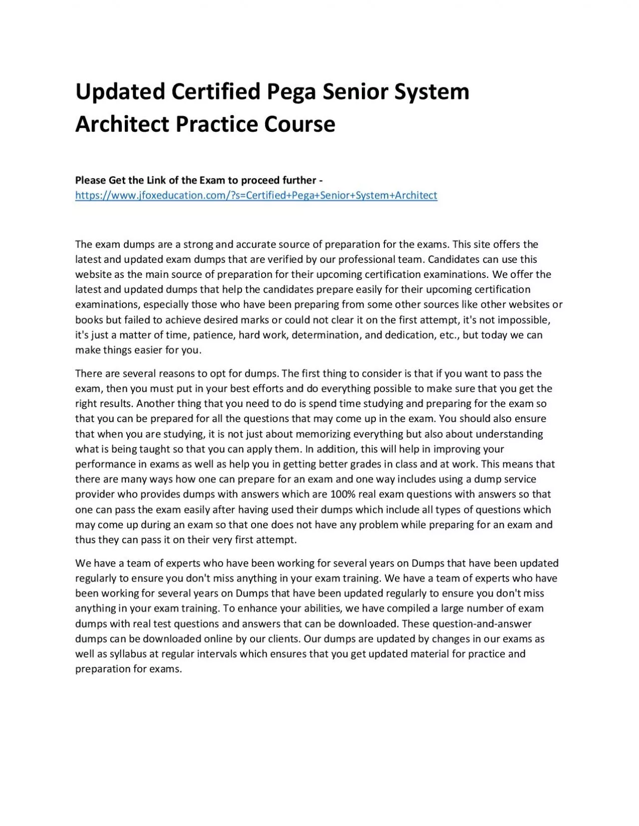 PDF-Updated Certified Pega Senior System Architect Practice Course