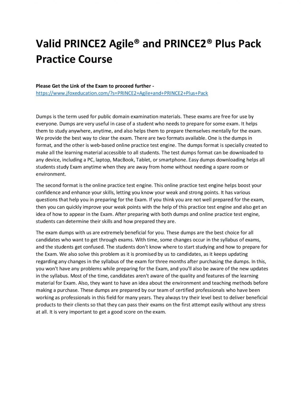 PDF-Valid PRINCE2 Agile® and PRINCE2® Plus Pack Practice Course