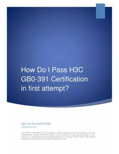 How Do I Pass H3C GB0-391 Certification in first attempt?