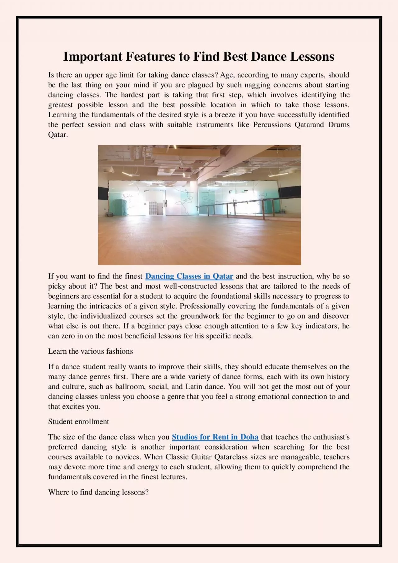 PDF-Important Features to Find Best Dance Lessons