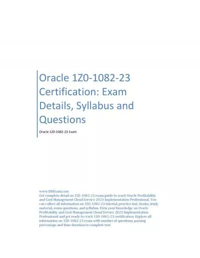 Oracle 1Z0-1082-23 Certification: Exam Details, Syllabus and Questions