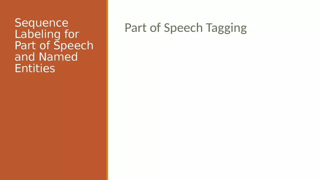 PPT-Sequence Labeling for Part of Speech and Named Entities