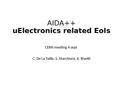 AIDA ++ uElectronics  related