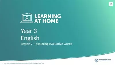 Year 3 Lesson 7 – exploring evaluative words