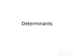 Determinants Prepared by Vince Zaccone