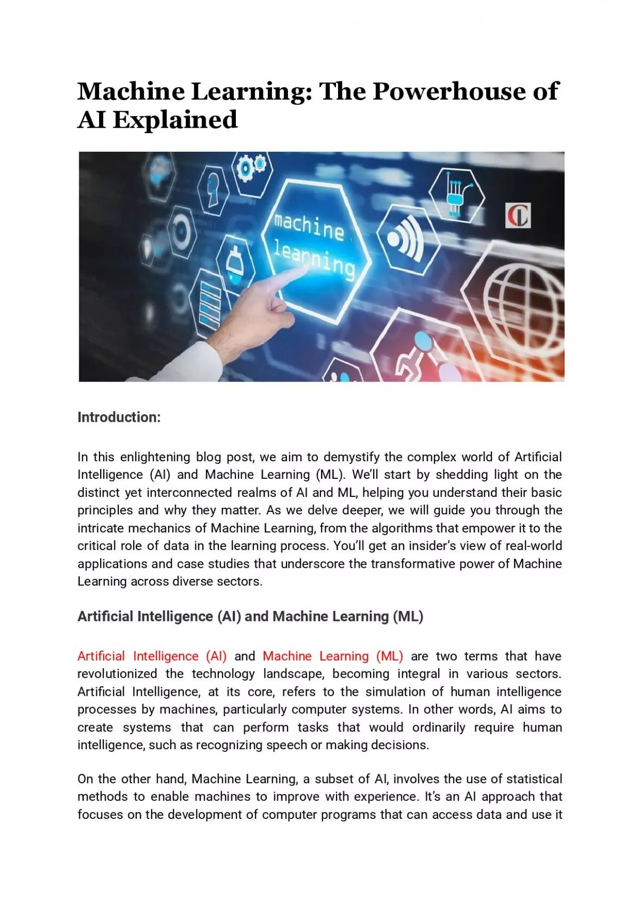 PDF-Machine Learning: The Powerhouse of AI Explained