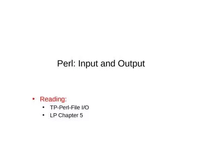 Perl: Input and Output Reading