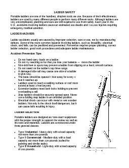 LADDER SAFETY ools we use. Because of their effectiveness, very uncomp