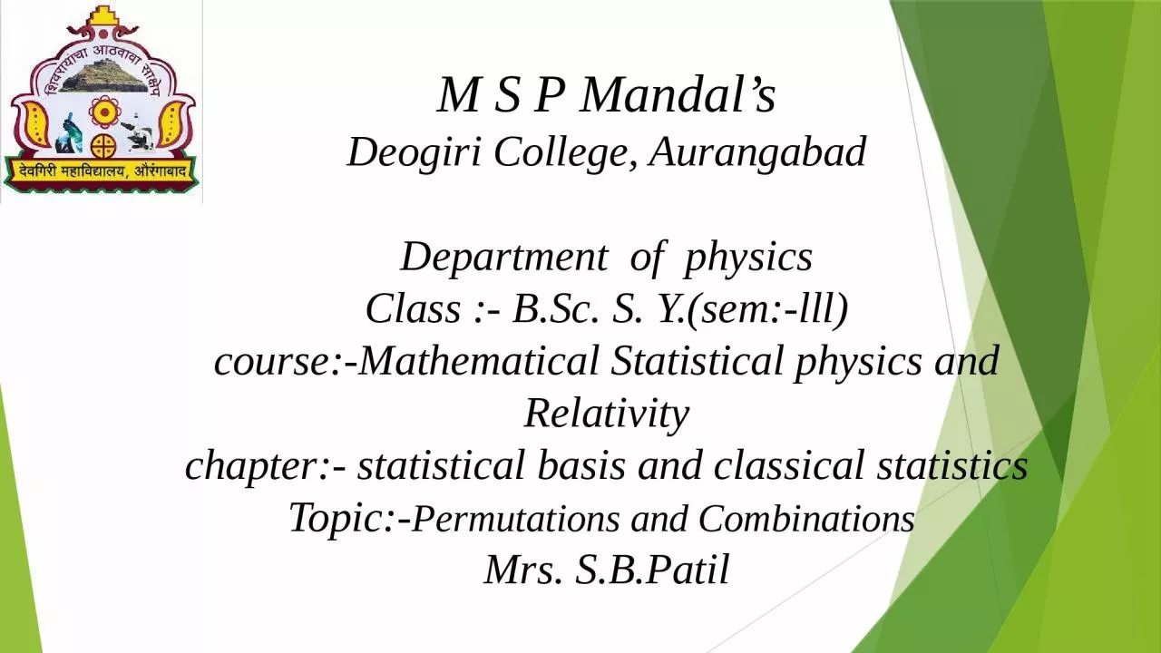 PPT-M S P Mandal’s Deogiri