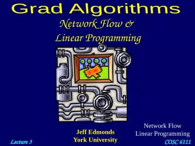 Network Flow &  Linear Programming