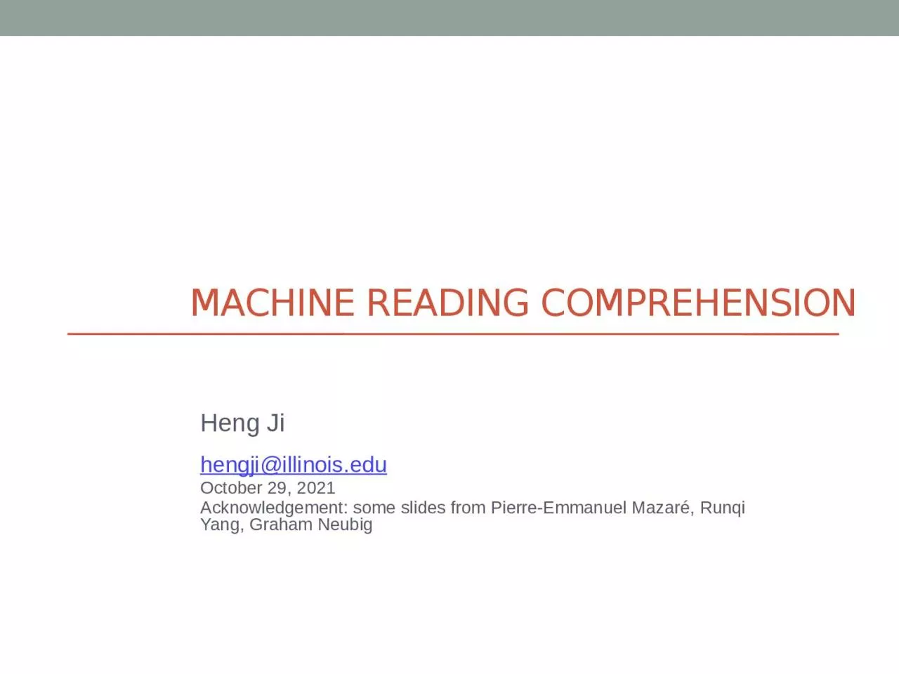 PPT-Machine reading comprehension