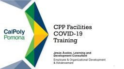 CPP Facilities COVID-19 Training