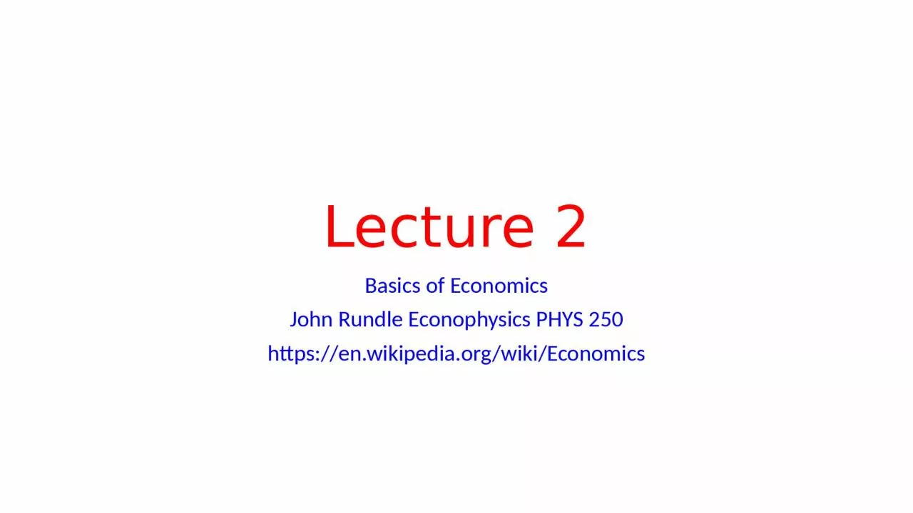 PPT-Lecture 2 Basics of Economics