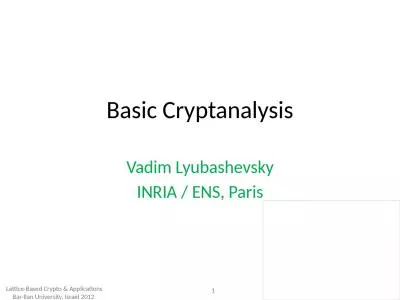 Basic Cryptanalysis Vadim