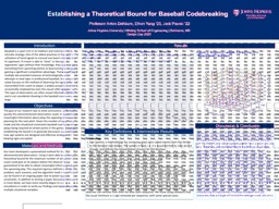 Establishing a Theoretical Bound for Baseball Codebreaking
