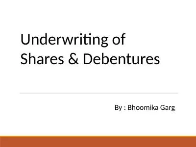 Underwriting  of Shares & Debentures