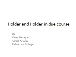 Holder and Holder in due course