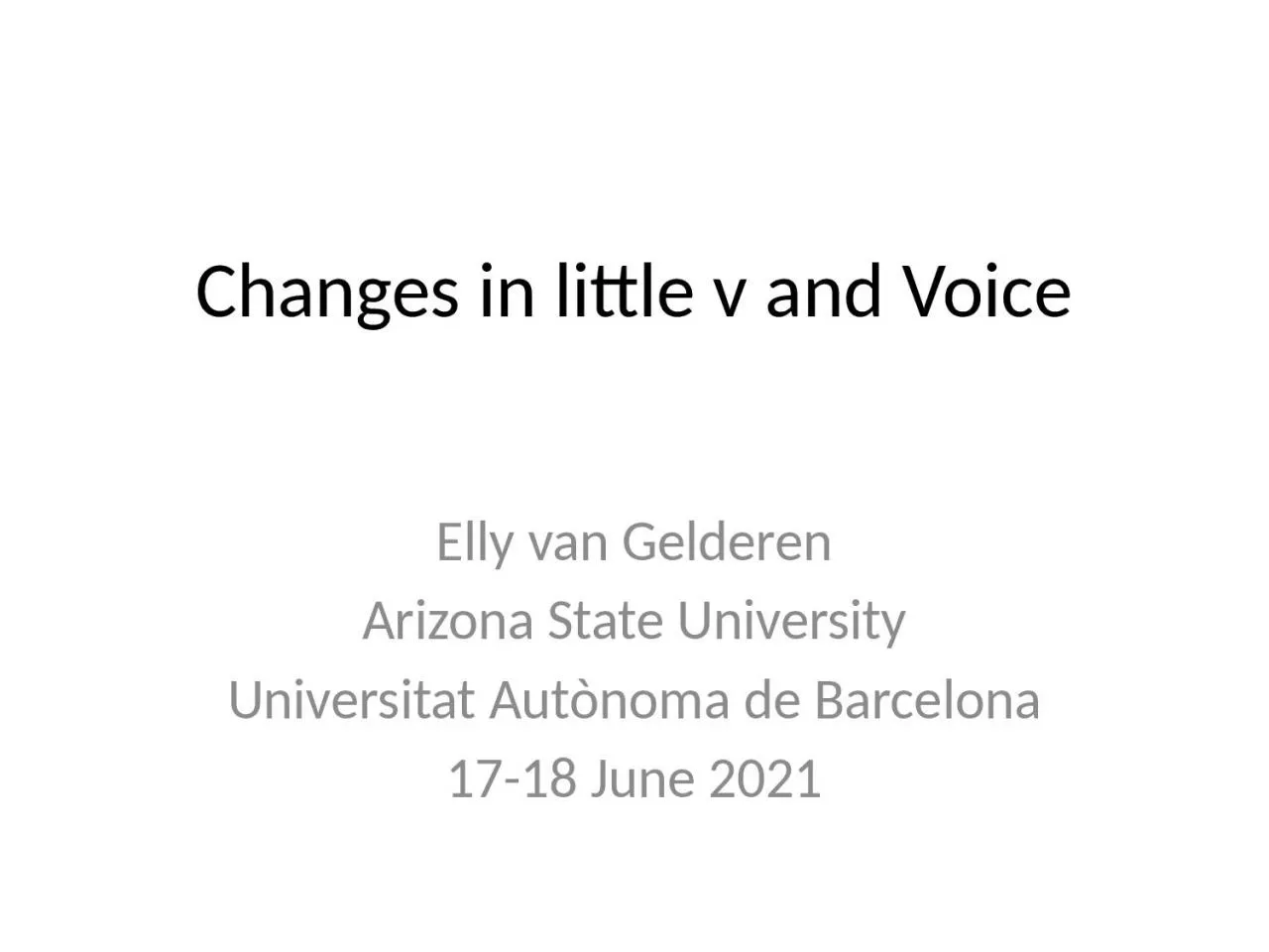 Changes in little  v and