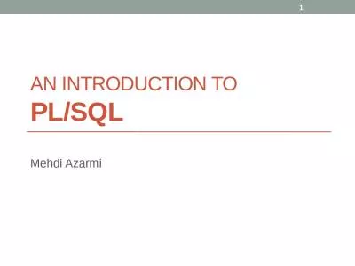 An Introduction to PL/SQL