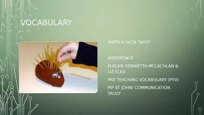 Vocabulary With a SLCN twist