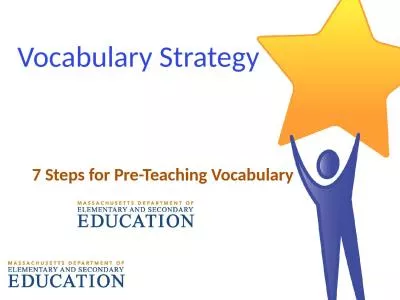 Vocabulary Strategy 7 Steps for Pre-Teaching Vocabulary