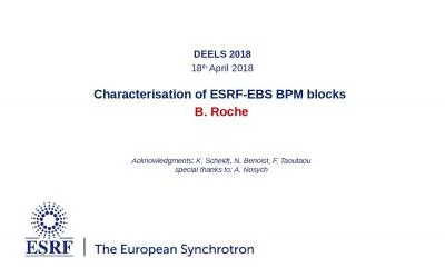 Characterisation of ESRF-EBS BPM blocks