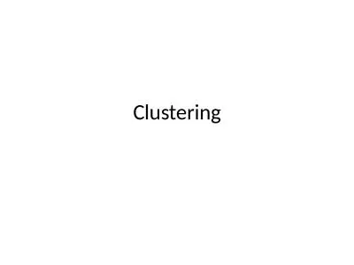 Clustering Lecture outline