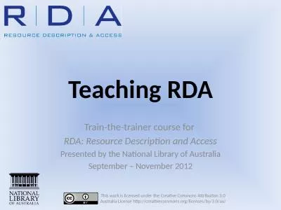 Teaching RDA Train-the-trainer course for