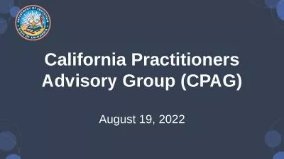 California Practitioners Advisory Group (CPAG)