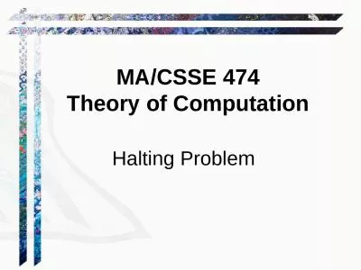 MA/CSSE 474 Theory of Computation