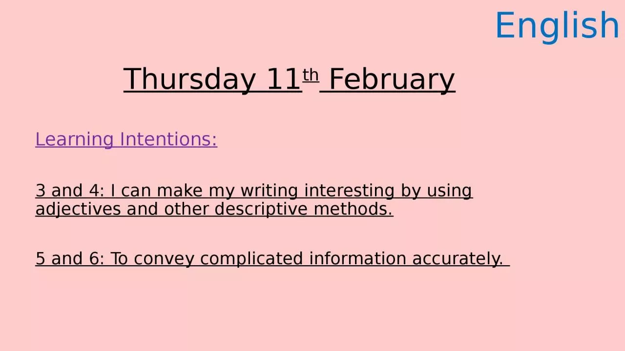 PPT-Thursday 11 th February