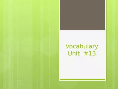 Vocabulary Unit  #13 abet