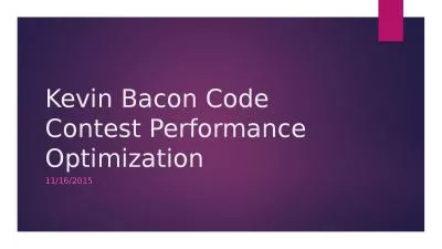 Kevin Bacon Code Contest Performance Optimization