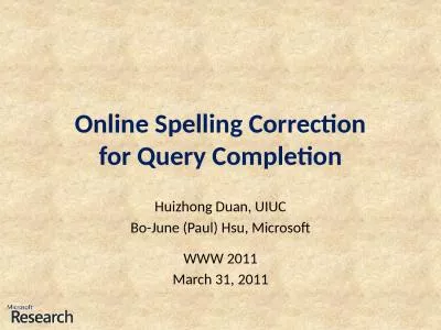 Online Spelling Correction