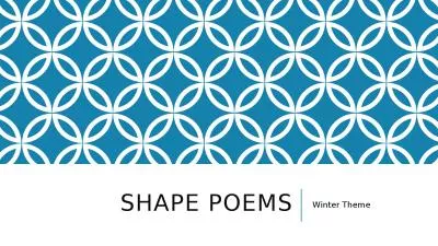 Shape Poems Winter Theme