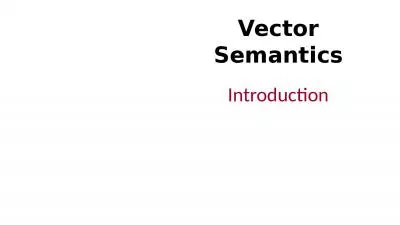 Vector Semantics Introduction