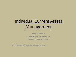 Individual Current Assets Management