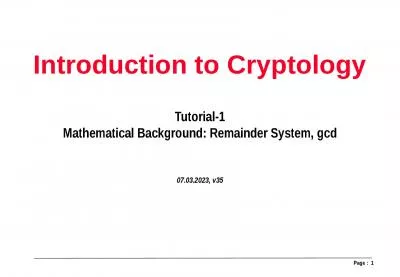 Introduction to Cryptology