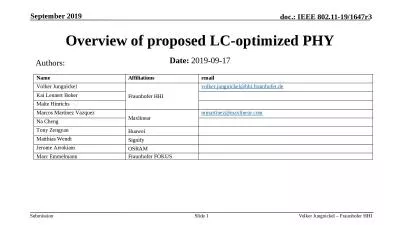 Overview of proposed LC-optimized PHY