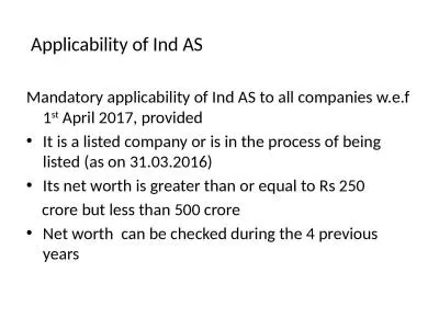 Applicability of Ind AS