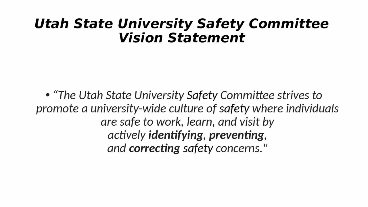 Utah State University Safety Committee