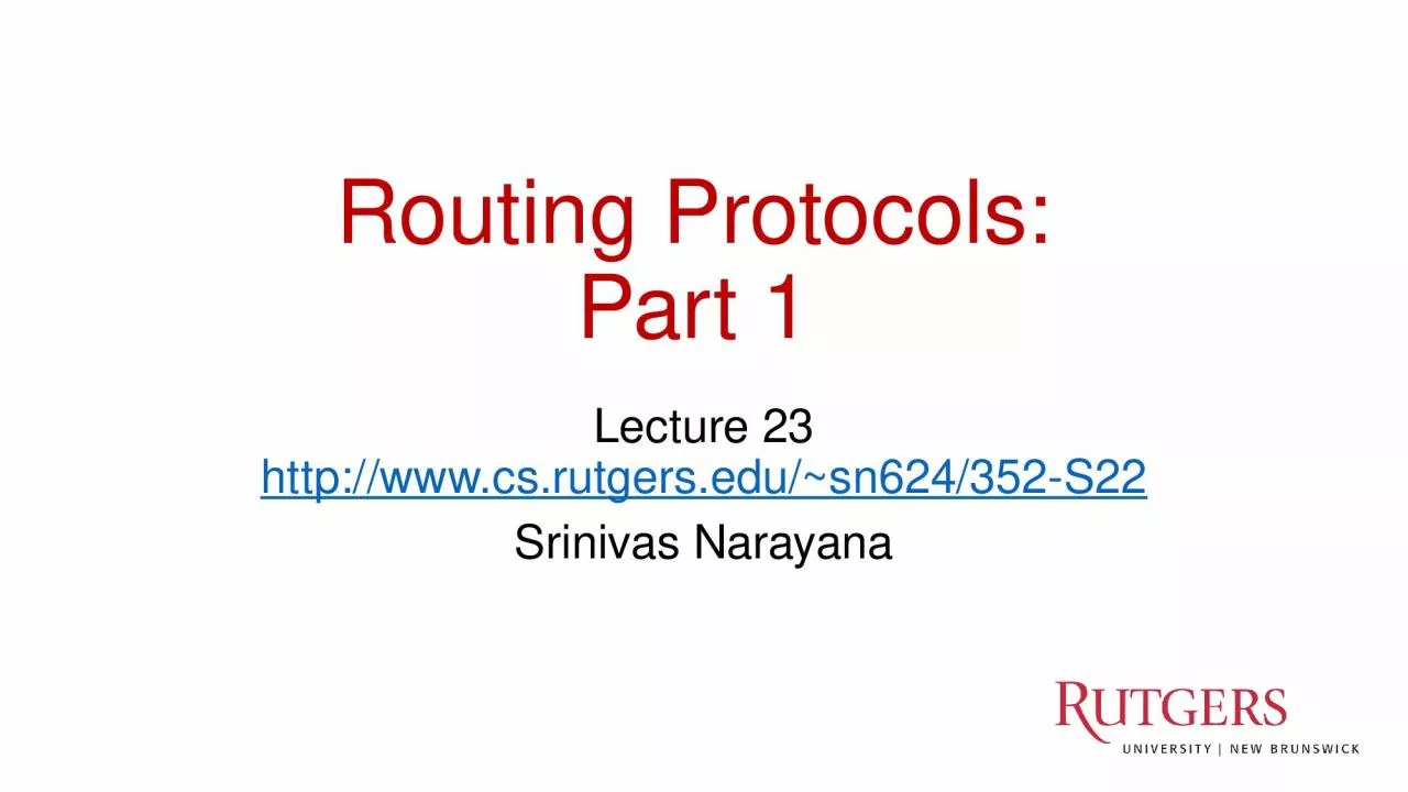 PPT-Routing Protocols: Part 1