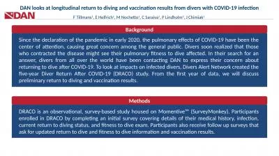 Background DAN looks at longitudinal return to diving and vaccination results from divers with COVI