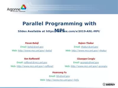 Parallel Programming with MPI