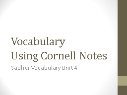 PPT-Vocabulary 4 Using Cornell