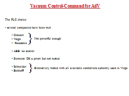 Vacuum Control-Command for