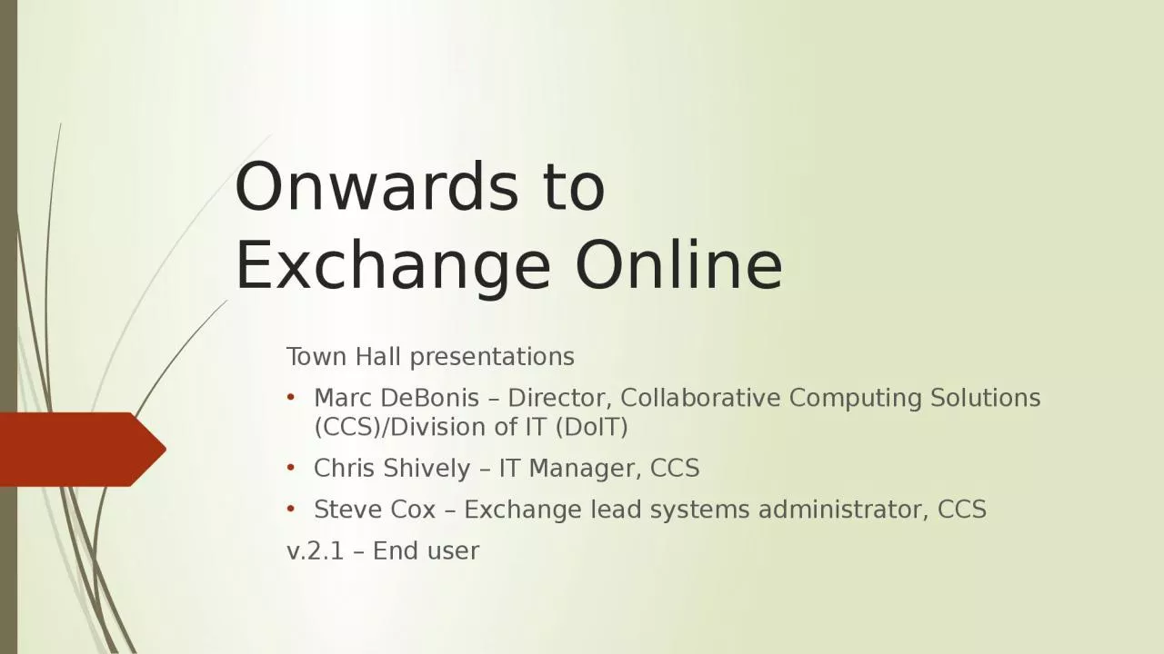 PPT-Onwards to Exchange Online